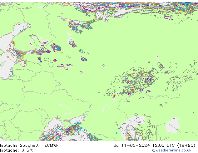 Isotachs Spaghetti ECMWF Sáb 11.05.2024 12 UTC