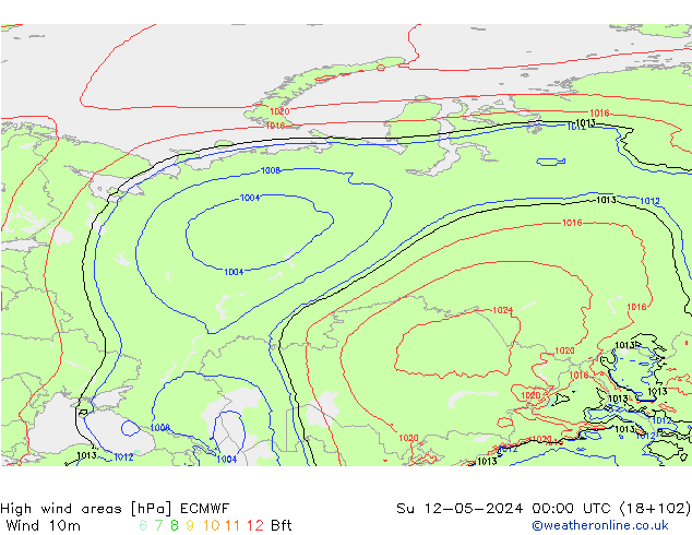 Windvelden ECMWF zo 12.05.2024 00 UTC