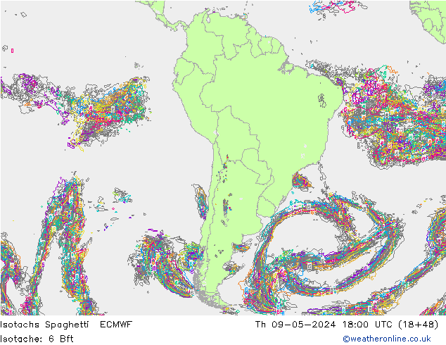 Eşrüzgar Hızları Spaghetti ECMWF Per 09.05.2024 18 UTC