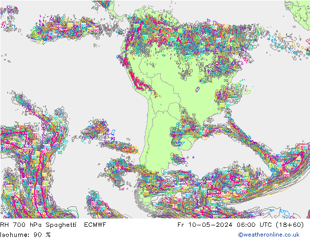 700 hPa Nispi Nem Spaghetti ECMWF Cu 10.05.2024 06 UTC