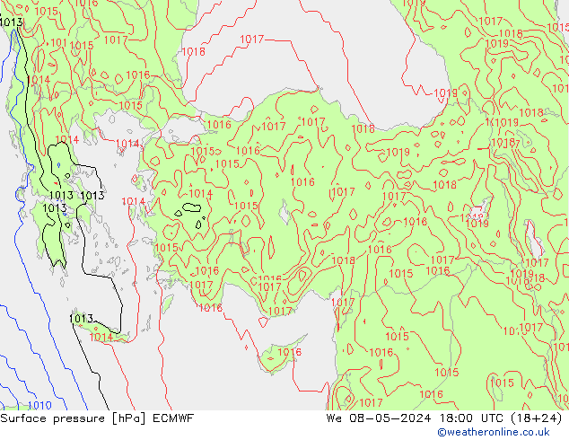 pression de l'air ECMWF mer 08.05.2024 18 UTC