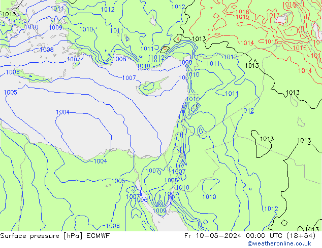 pressão do solo ECMWF Sex 10.05.2024 00 UTC