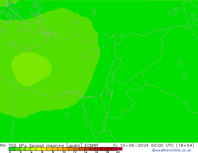 RV 700 hPa Spread ECMWF vr 10.05.2024 00 UTC