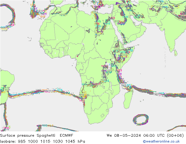 pression de l'air Spaghetti ECMWF mer 08.05.2024 06 UTC