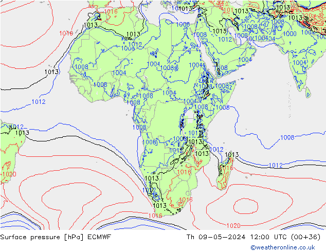 Surface pressure ECMWF Th 09.05.2024 12 UTC