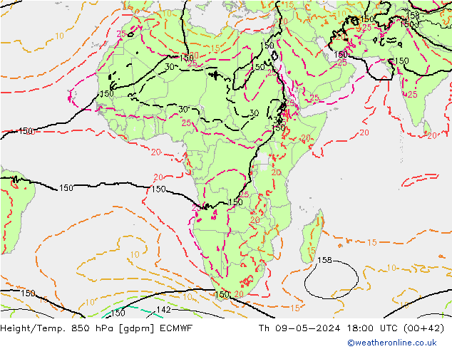 Height/Temp. 850 hPa ECMWF  09.05.2024 18 UTC