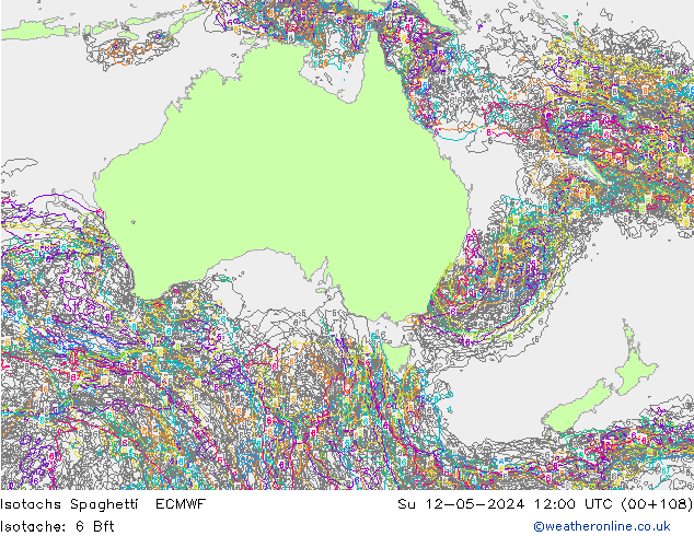 Isotachs Spaghetti ECMWF Su 12.05.2024 12 UTC