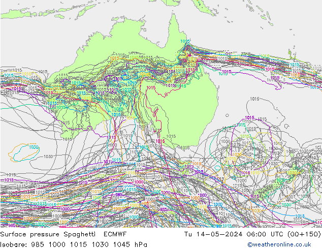 pression de l'air Spaghetti ECMWF mar 14.05.2024 06 UTC