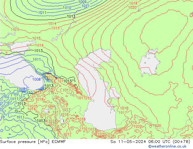 Luchtdruk (Grond) ECMWF za 11.05.2024 06 UTC