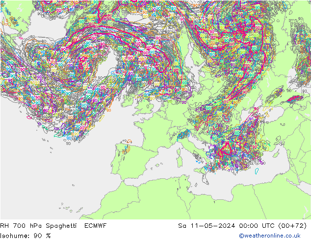 700 hPa Nispi Nem Spaghetti ECMWF Cts 11.05.2024 00 UTC