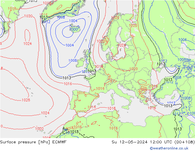 приземное давление ECMWF Вс 12.05.2024 12 UTC