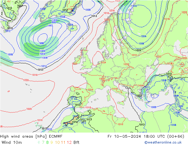 Sturmfelder ECMWF Fr 10.05.2024 18 UTC