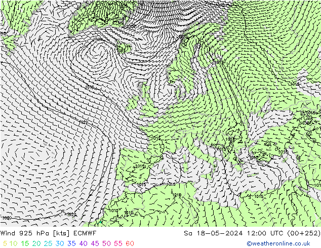 Wind 925 hPa ECMWF Sa 18.05.2024 12 UTC