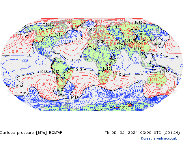 pression de l'air ECMWF jeu 09.05.2024 00 UTC