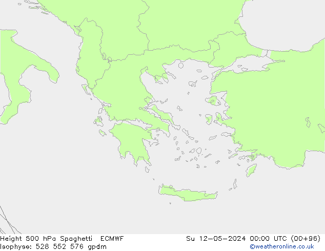 500 hPa Yüksekliği Spaghetti ECMWF Paz 12.05.2024 00 UTC