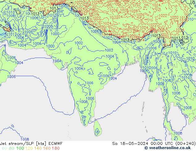 Courant-jet ECMWF sam 18.05.2024 00 UTC
