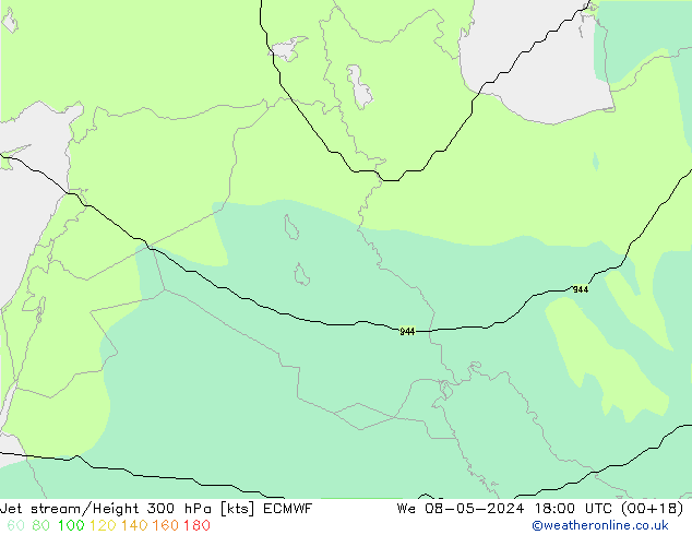 Prąd strumieniowy ECMWF śro. 08.05.2024 18 UTC