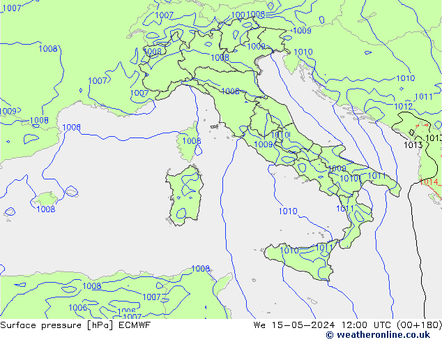 Yer basıncı ECMWF Çar 15.05.2024 12 UTC