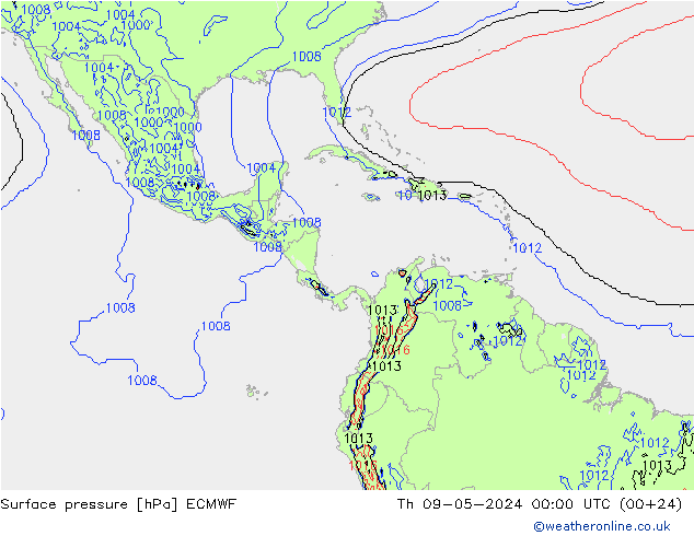 приземное давление ECMWF чт 09.05.2024 00 UTC