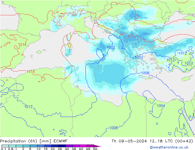 opad (6h) ECMWF czw. 09.05.2024 18 UTC