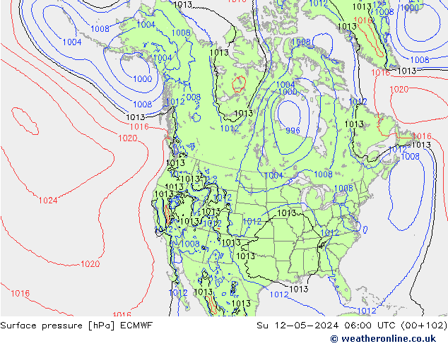 Surface pressure ECMWF Su 12.05.2024 06 UTC