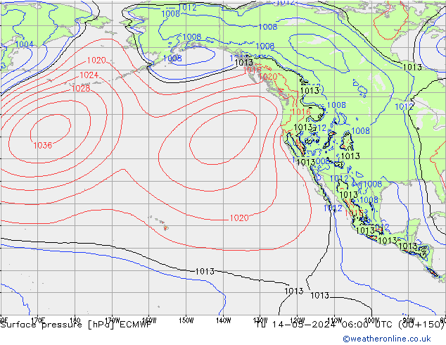 Luchtdruk (Grond) ECMWF di 14.05.2024 06 UTC