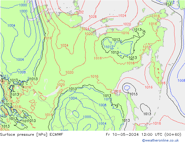 Yer basıncı ECMWF Cu 10.05.2024 12 UTC