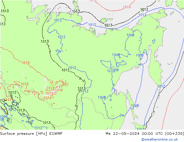 Yer basıncı ECMWF Çar 22.05.2024 00 UTC