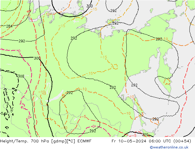 Height/Temp. 700 hPa ECMWF  10.05.2024 06 UTC