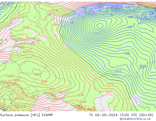 pression de l'air ECMWF jeu 09.05.2024 12 UTC