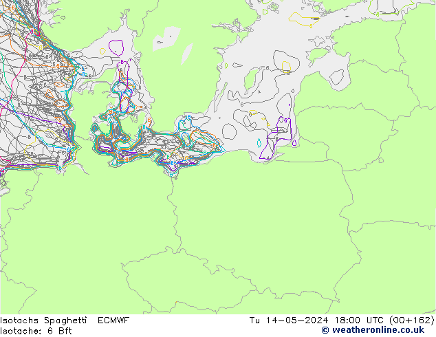 Isotachs Spaghetti ECMWF вт 14.05.2024 18 UTC