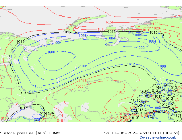 pression de l'air ECMWF sam 11.05.2024 06 UTC