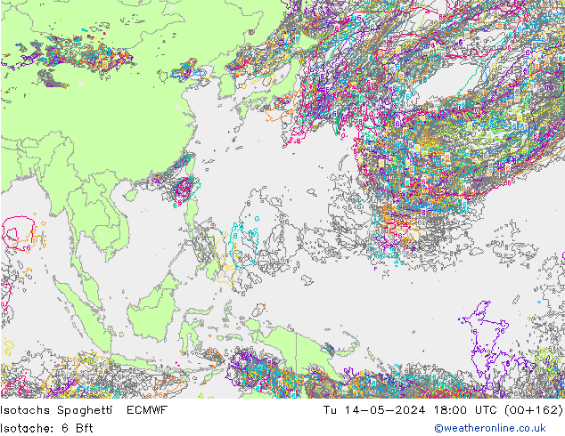 Isotachs Spaghetti ECMWF mar 14.05.2024 18 UTC