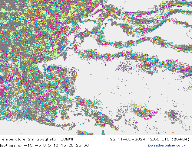 Temperatuurkaart Spaghetti ECMWF za 11.05.2024 12 UTC