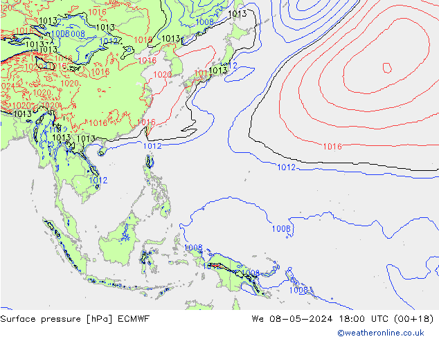 ciśnienie ECMWF śro. 08.05.2024 18 UTC