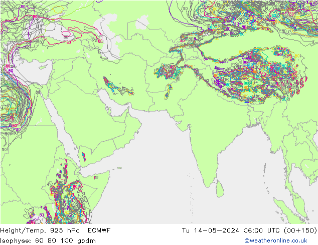 Height/Temp. 925 hPa ECMWF mar 14.05.2024 06 UTC