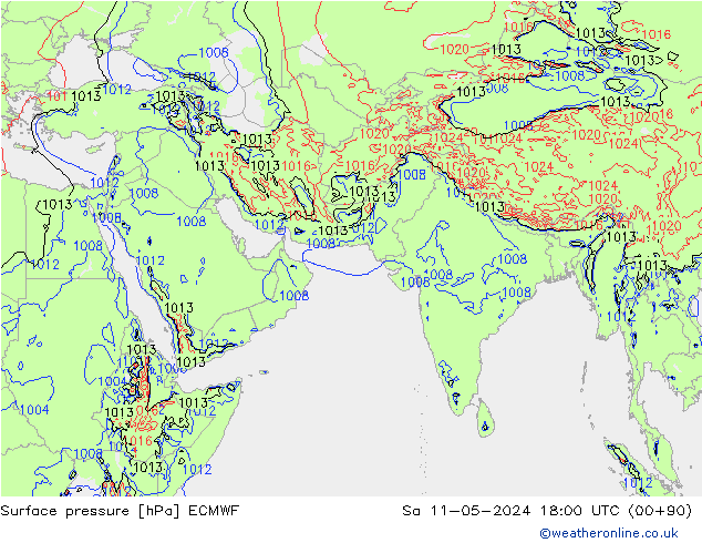 Luchtdruk (Grond) ECMWF za 11.05.2024 18 UTC