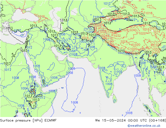 Yer basıncı ECMWF Çar 15.05.2024 00 UTC