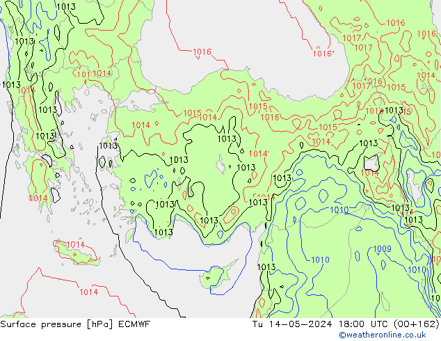 Yer basıncı ECMWF Sa 14.05.2024 18 UTC