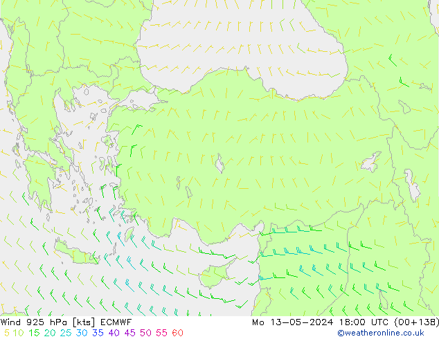 Wind 925 hPa ECMWF ma 13.05.2024 18 UTC