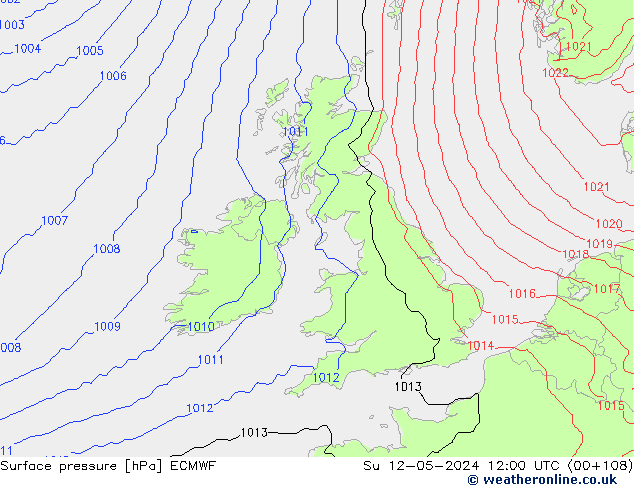 приземное давление ECMWF Вс 12.05.2024 12 UTC