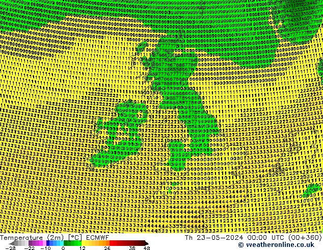 карта температуры ECMWF чт 23.05.2024 00 UTC