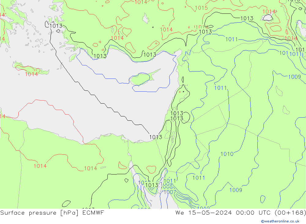 Yer basıncı ECMWF Çar 15.05.2024 00 UTC