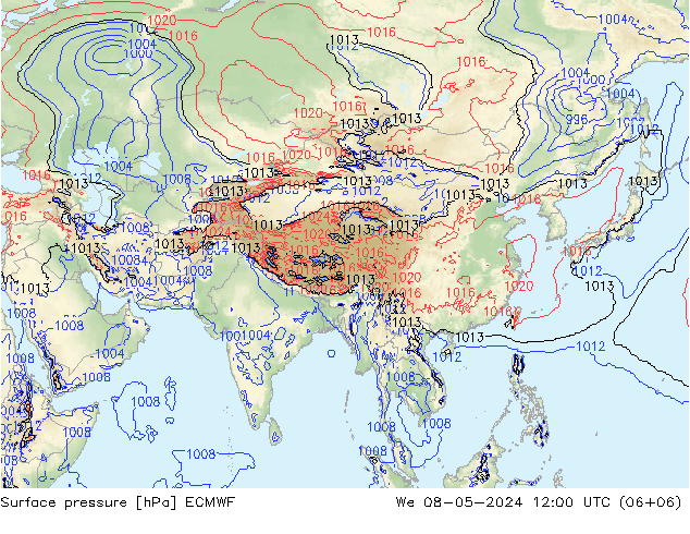 Yer basıncı ECMWF Çar 08.05.2024 12 UTC