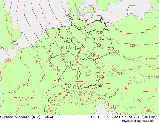 Bodendruck ECMWF So 12.05.2024 06 UTC