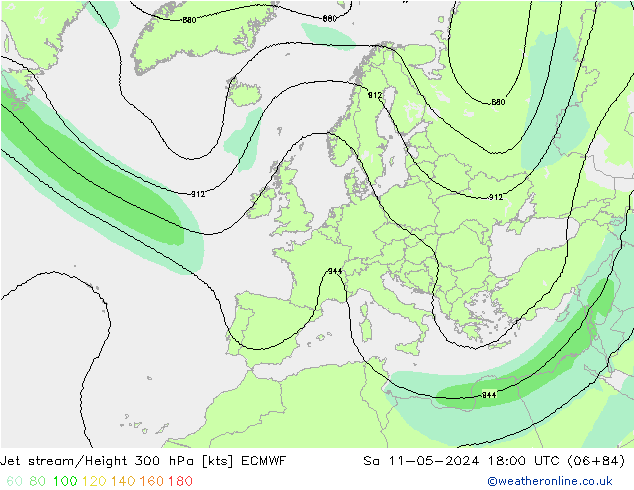 Polarjet ECMWF Sa 11.05.2024 18 UTC