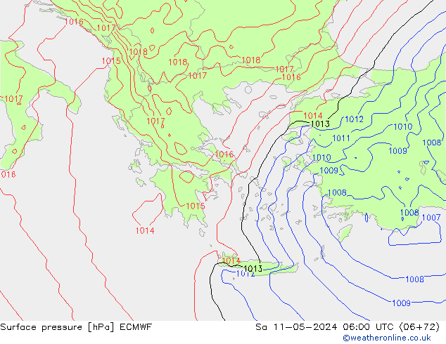 pression de l'air ECMWF sam 11.05.2024 06 UTC