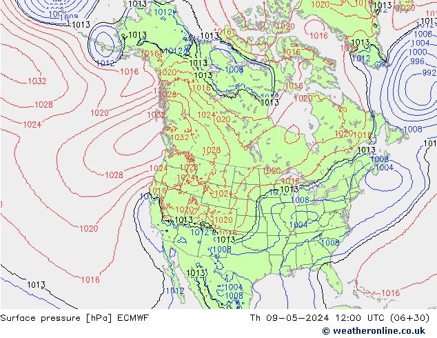 Surface pressure ECMWF Th 09.05.2024 12 UTC