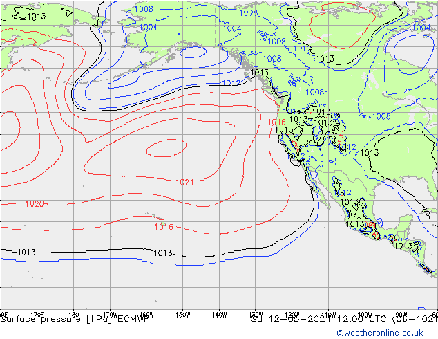 pressão do solo ECMWF Dom 12.05.2024 12 UTC