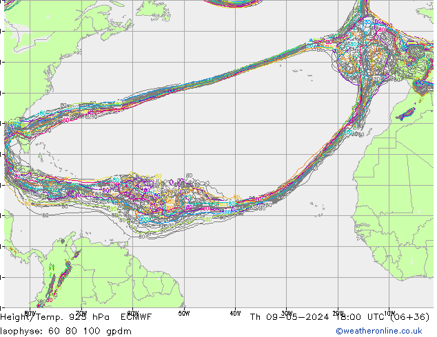 Height/Temp. 925 гПа ECMWF чт 09.05.2024 18 UTC